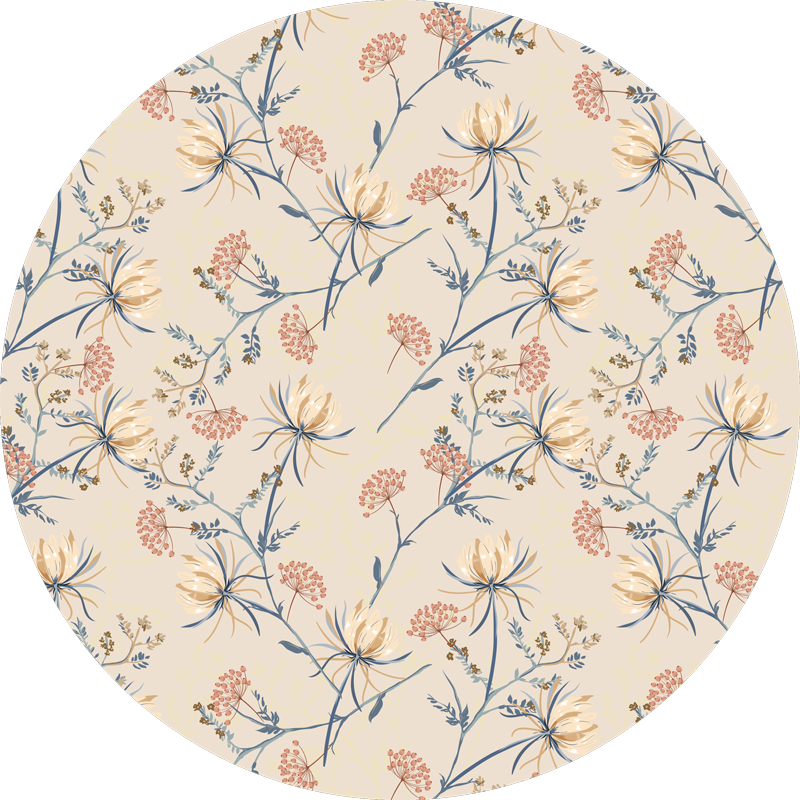 Botanical Bloom Surface flower vinyl rug - TenStickers