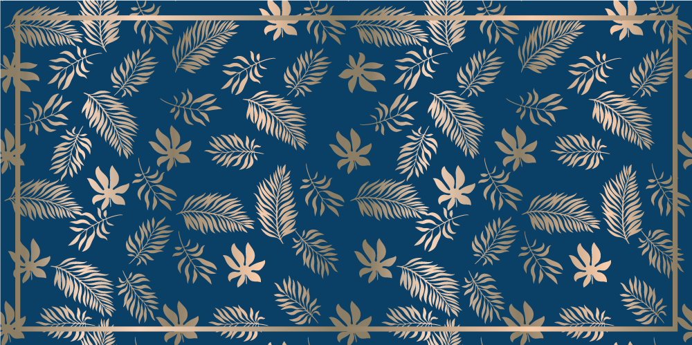Tropical Leaf Pattern flower vinyl rug - TenStickers