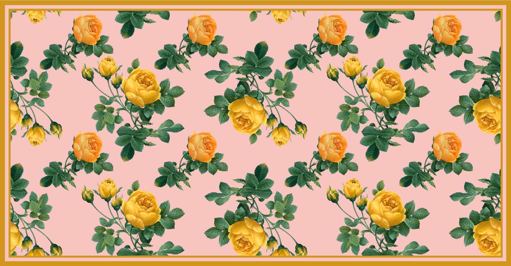 Yellow Rose Botanical floral vinyl rug - TenStickers