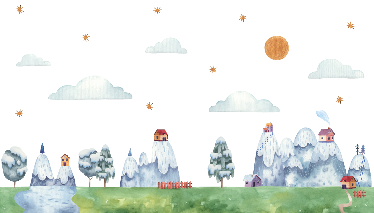 Enchanted Landscape Scene playroom vinyl rug - TenStickers