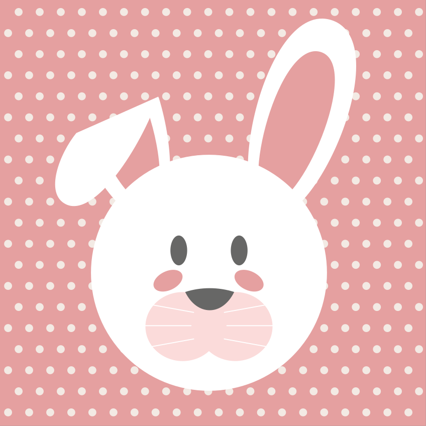 Polka dot bunny nursery vinyl rug - TenStickers