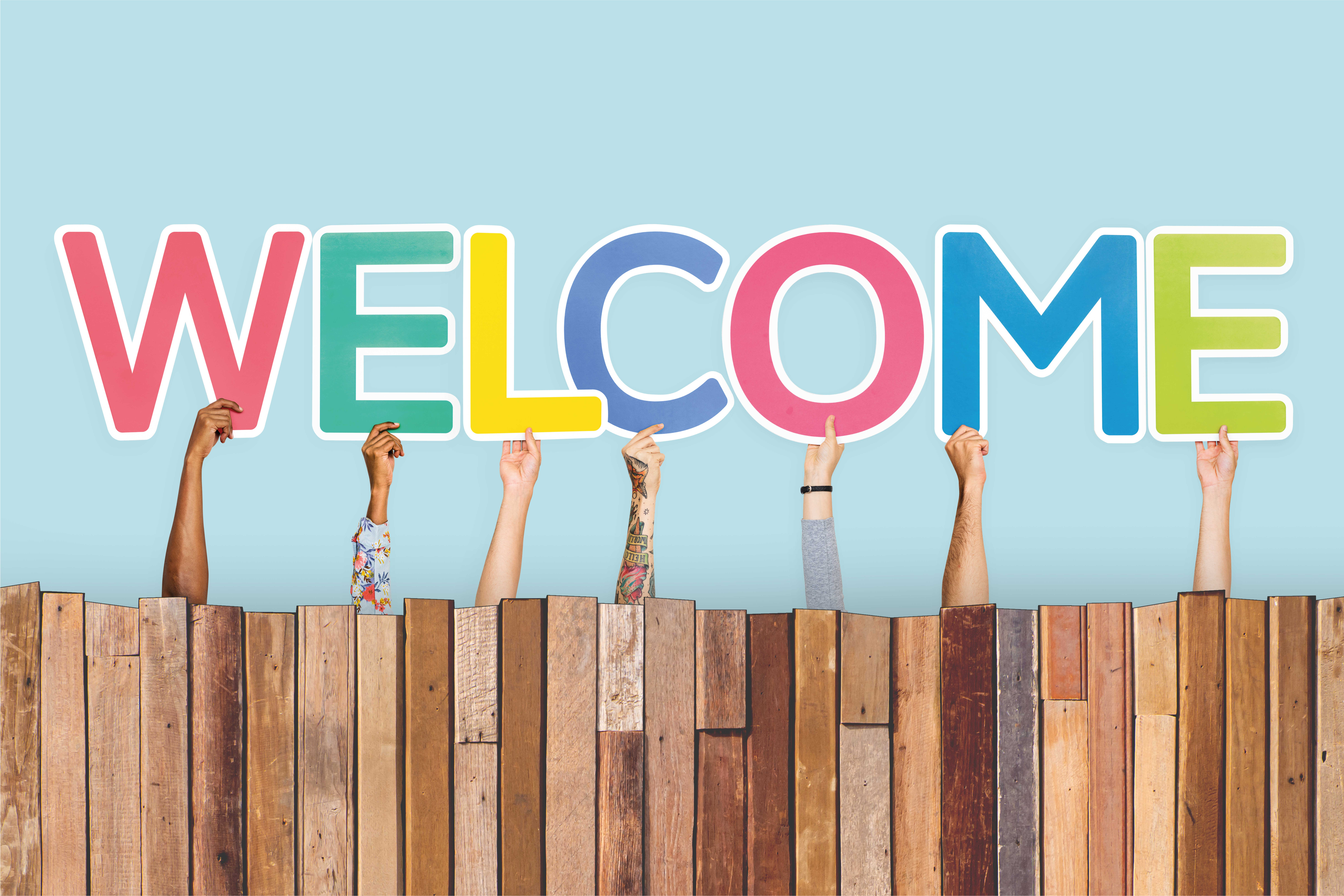 Colorful Welcome Entry custom vinyl mat - TenStickers