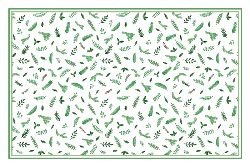 Green Botanical Footwear floral vinyl rug - TenStickers