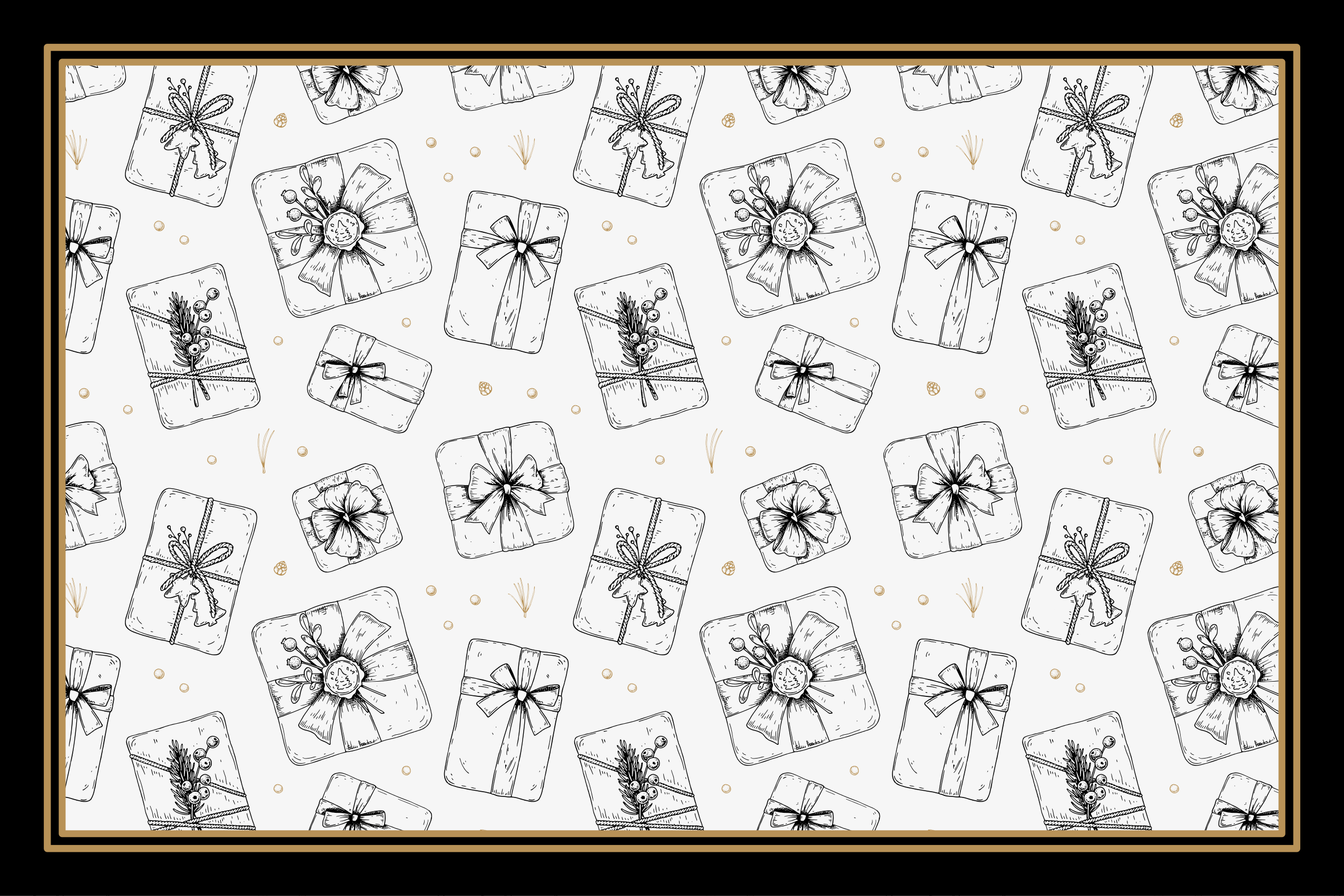 Festive Gift Pattern Christmas vinyl rug - TenStickers