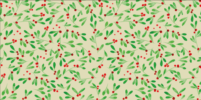 Holiday Berry Pattern christmas vinyl rug - TenStickers