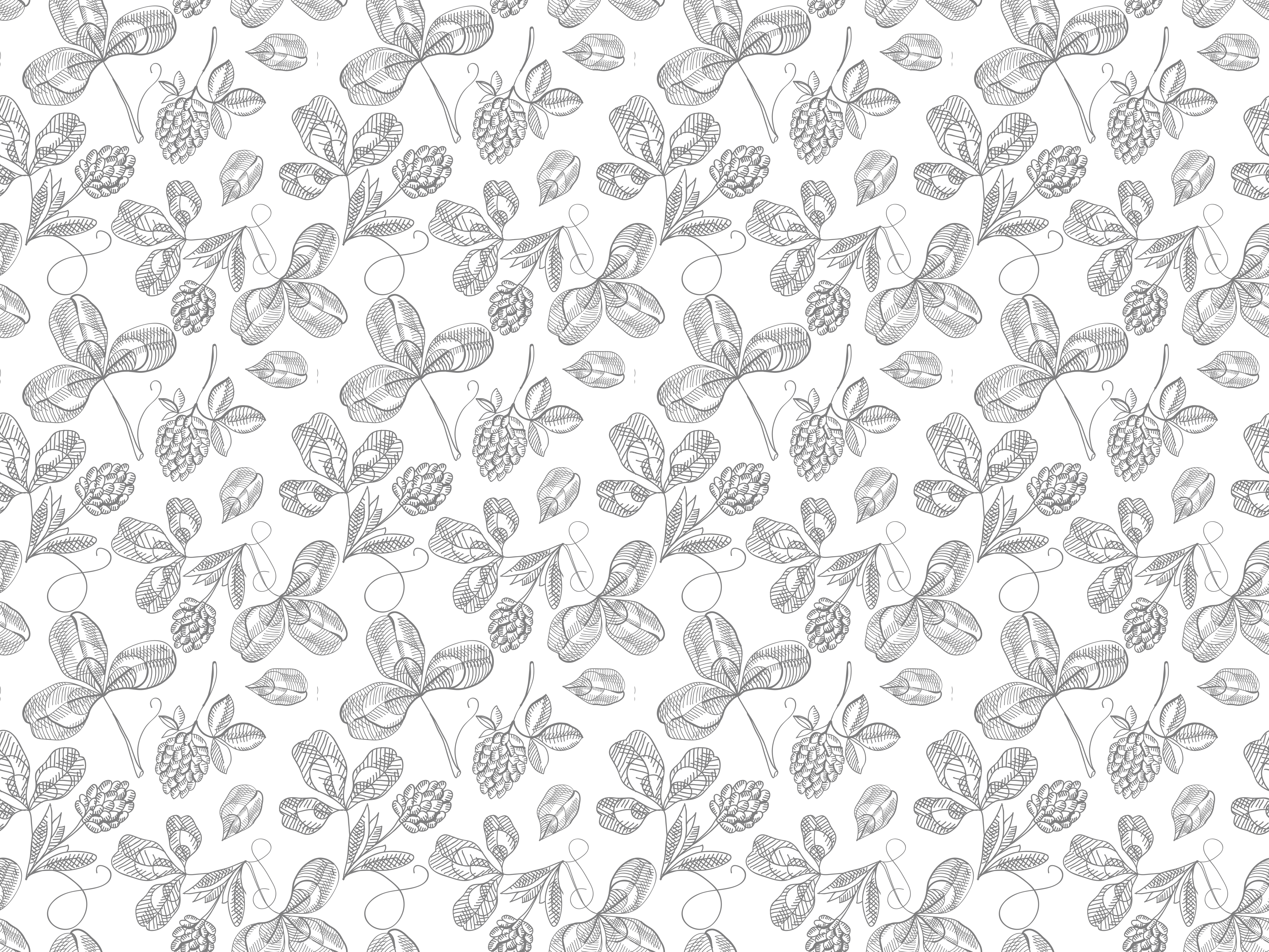 Botanical Lineart floral vinyl rug - TenStickers
