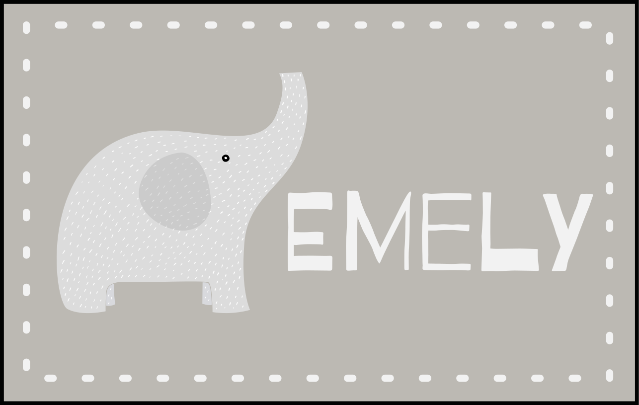 Customizable Elephant personalized vinyl rug - TenStickers