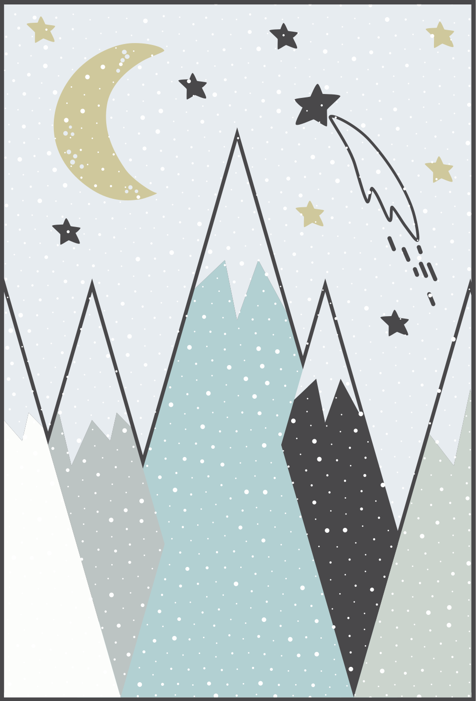 Blue nordic mountains baby play mat - TenStickers