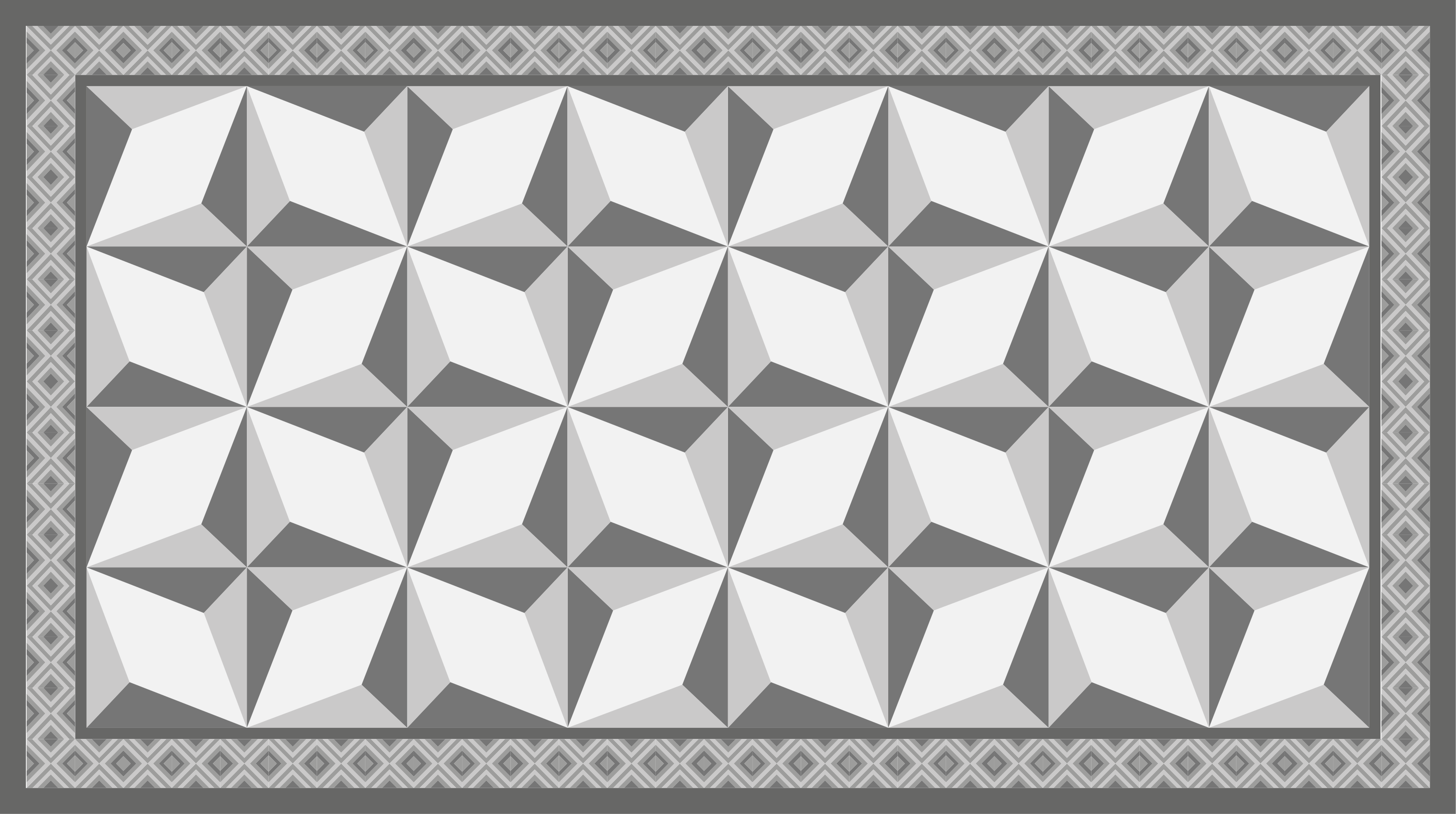 Gray illusion pattern geometric vinyl rug - TenStickers