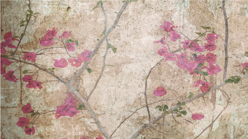 Blossom Branch Overlay flower vinyl rug - TenStickers