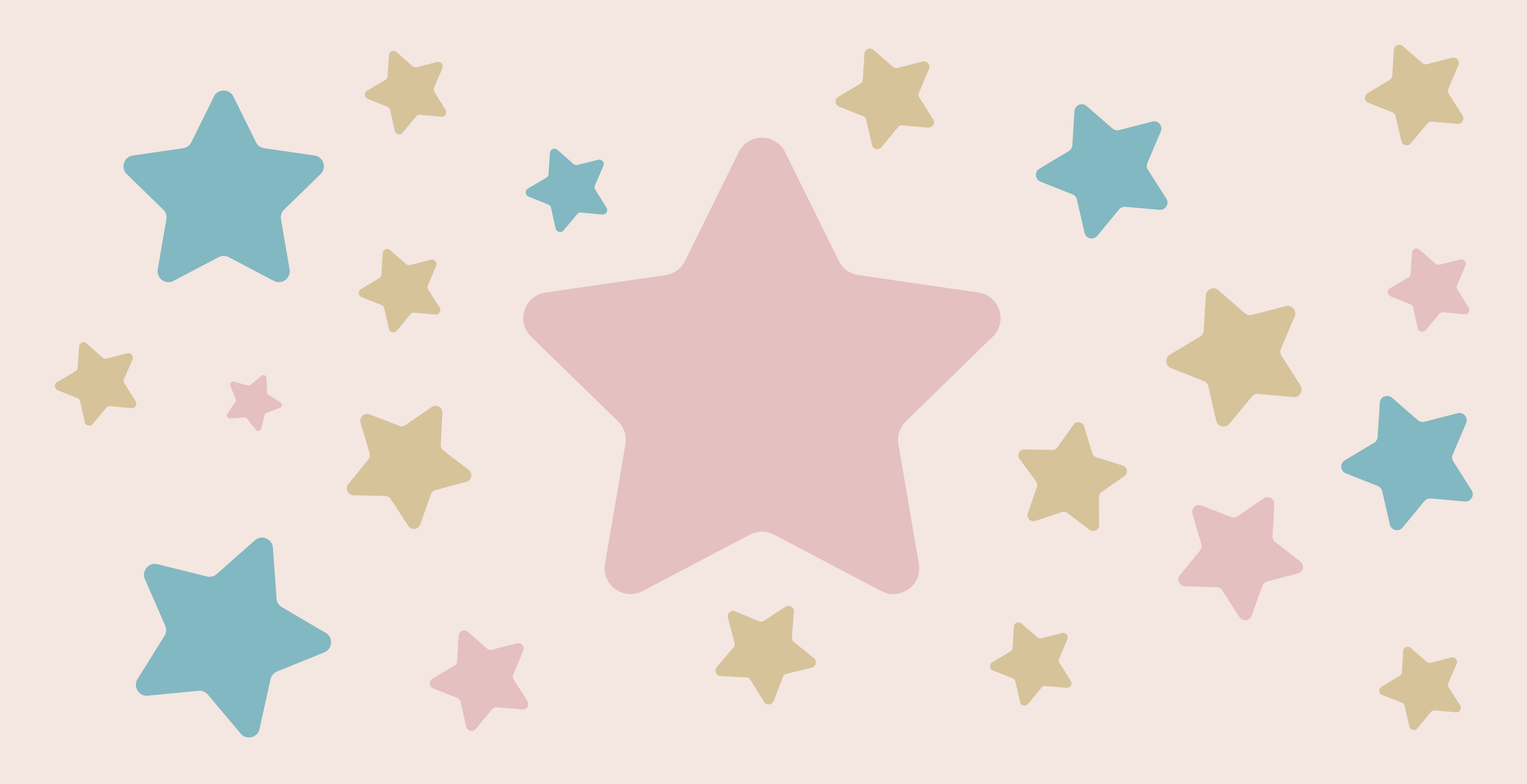 Pastel colors Stars star vinyl rug - TenStickers