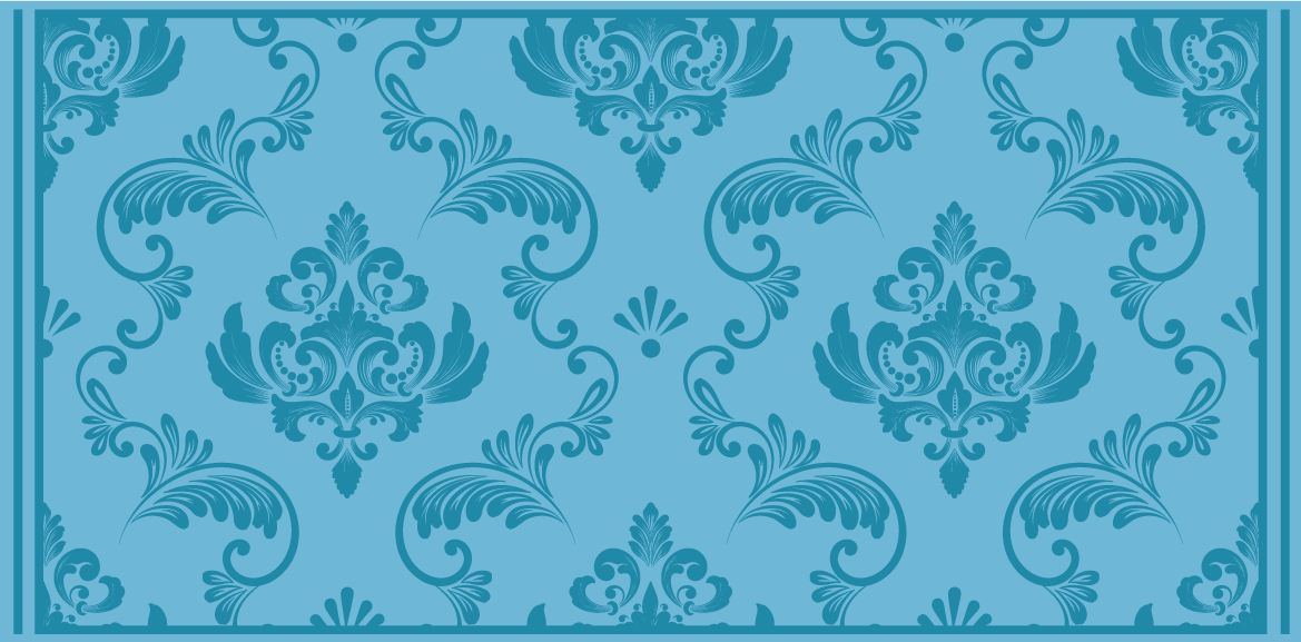 Hollywood-regency classic turquoise vinyl rug - TenStickers