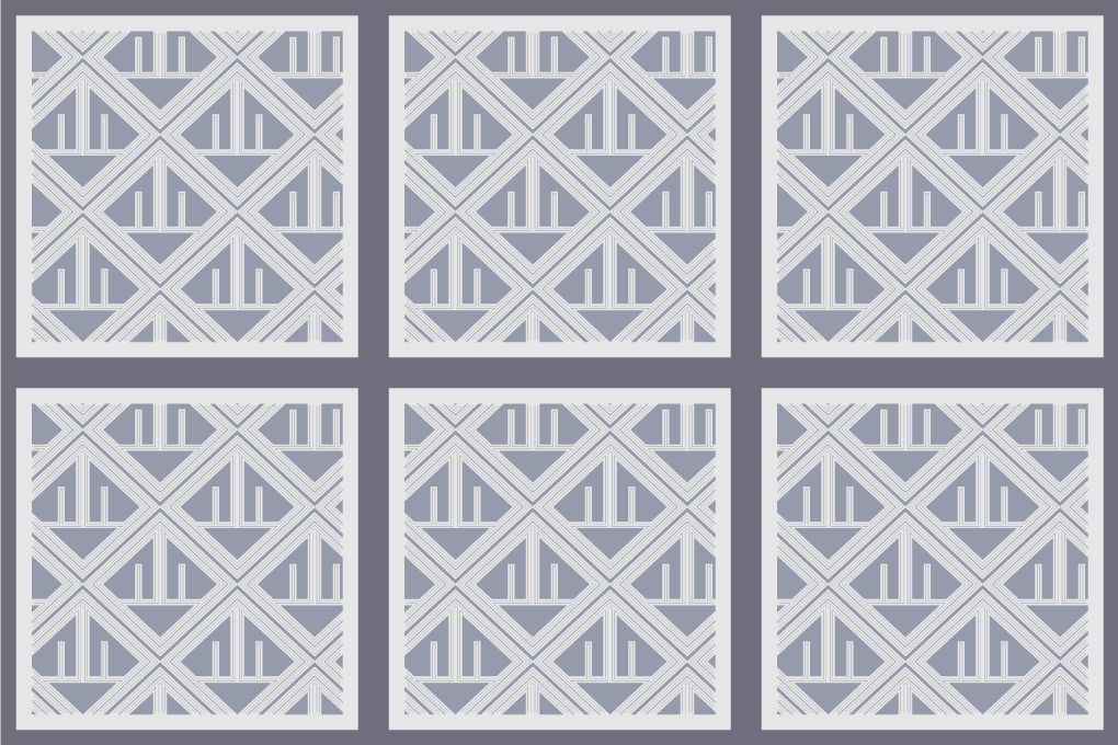 Square pattern array geometric vinyl rug - TenStickers