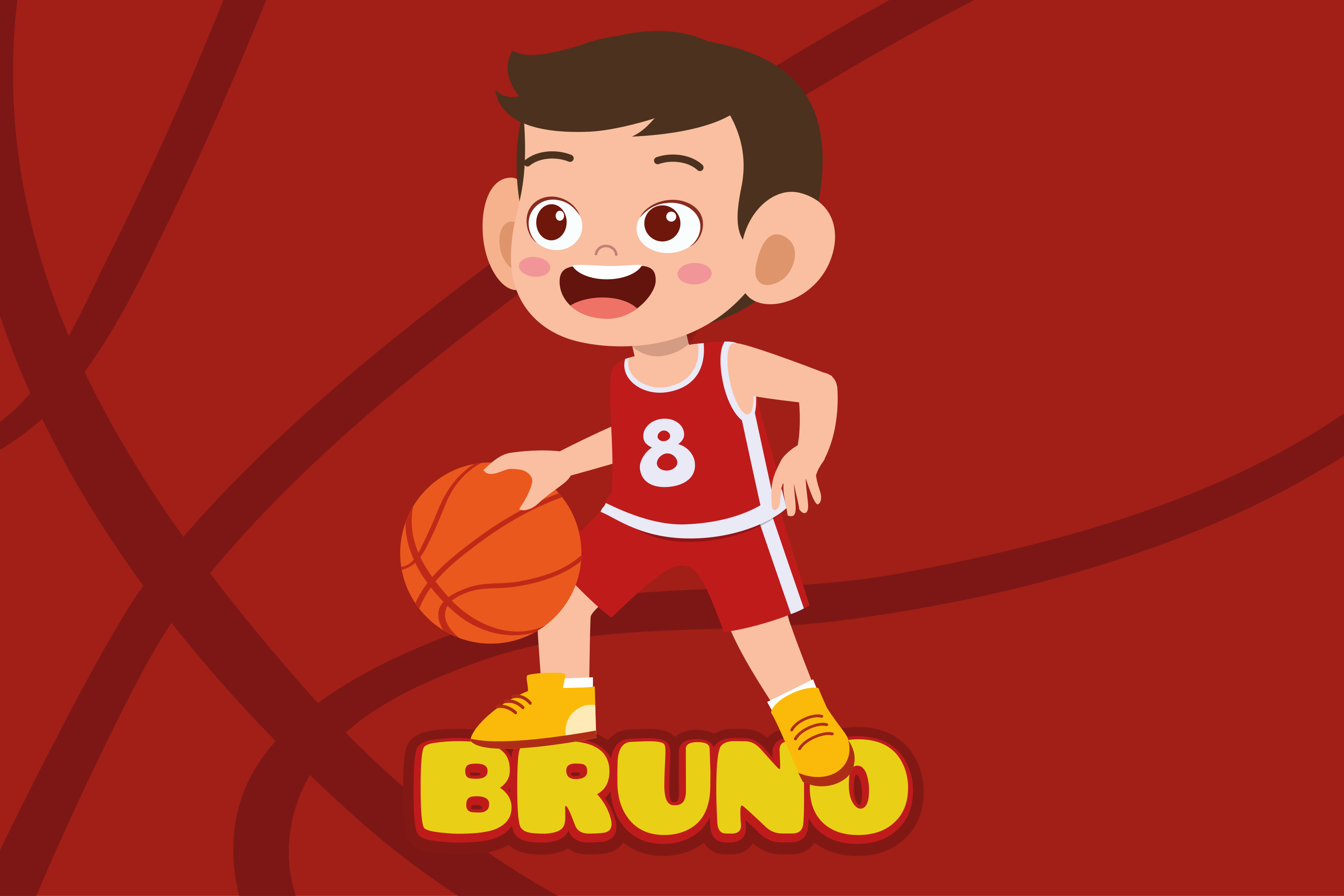 Basketball Character custom vinyl rug - TenStickers