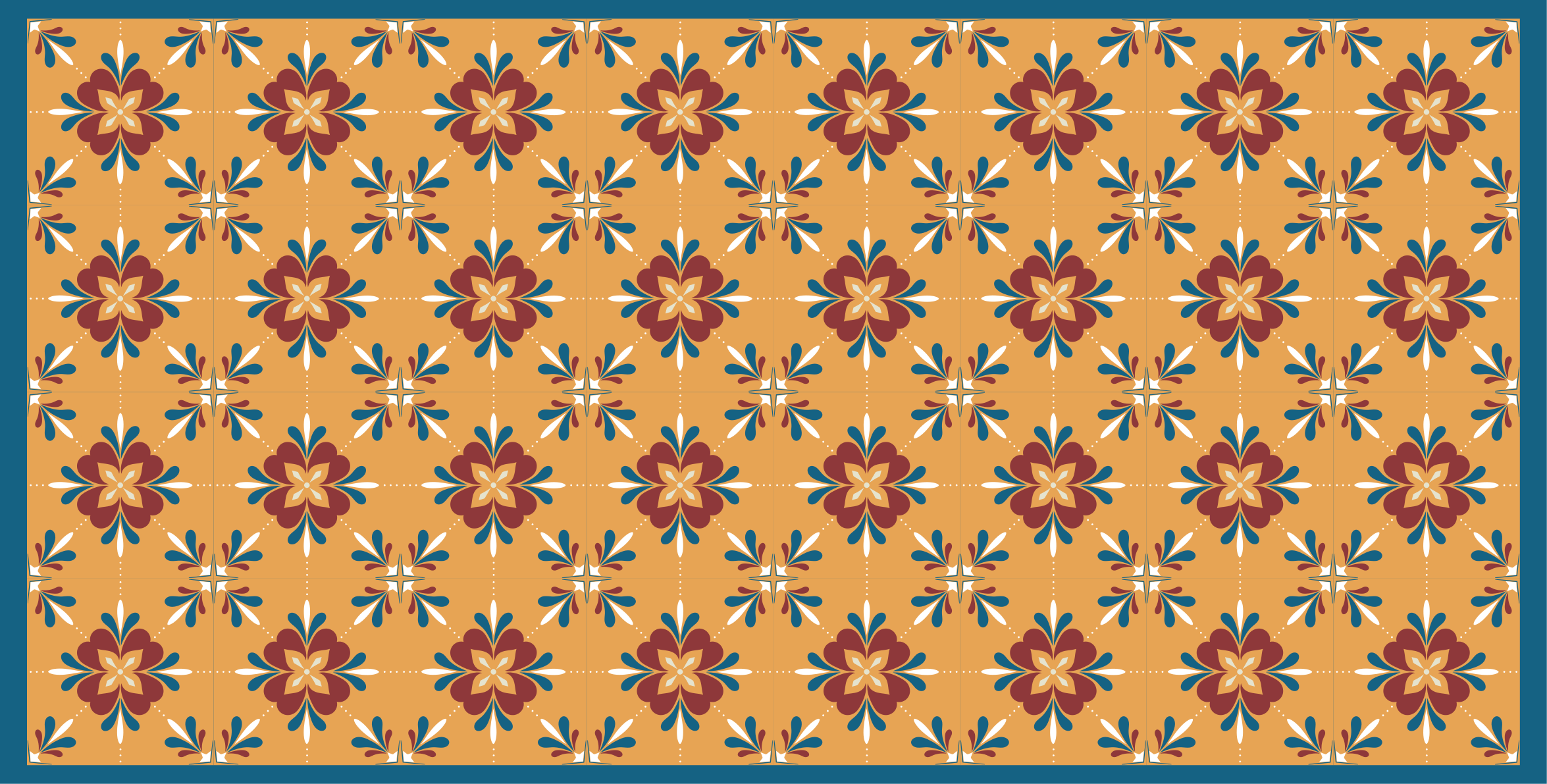 Classical geometric flowers  vinyl rug - TenStickers