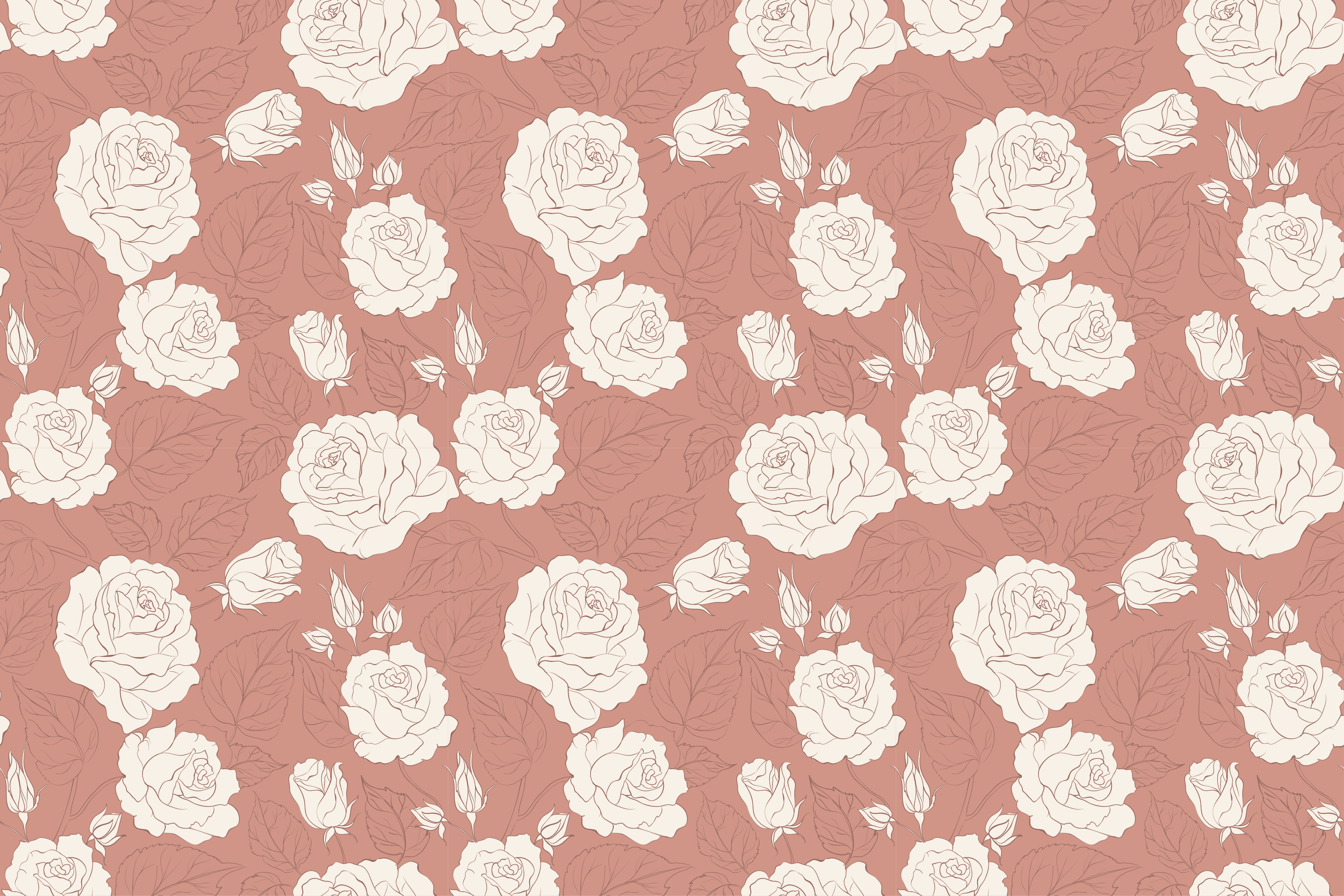 Rose Pattern Overlay flower vinyl rug - TenStickers