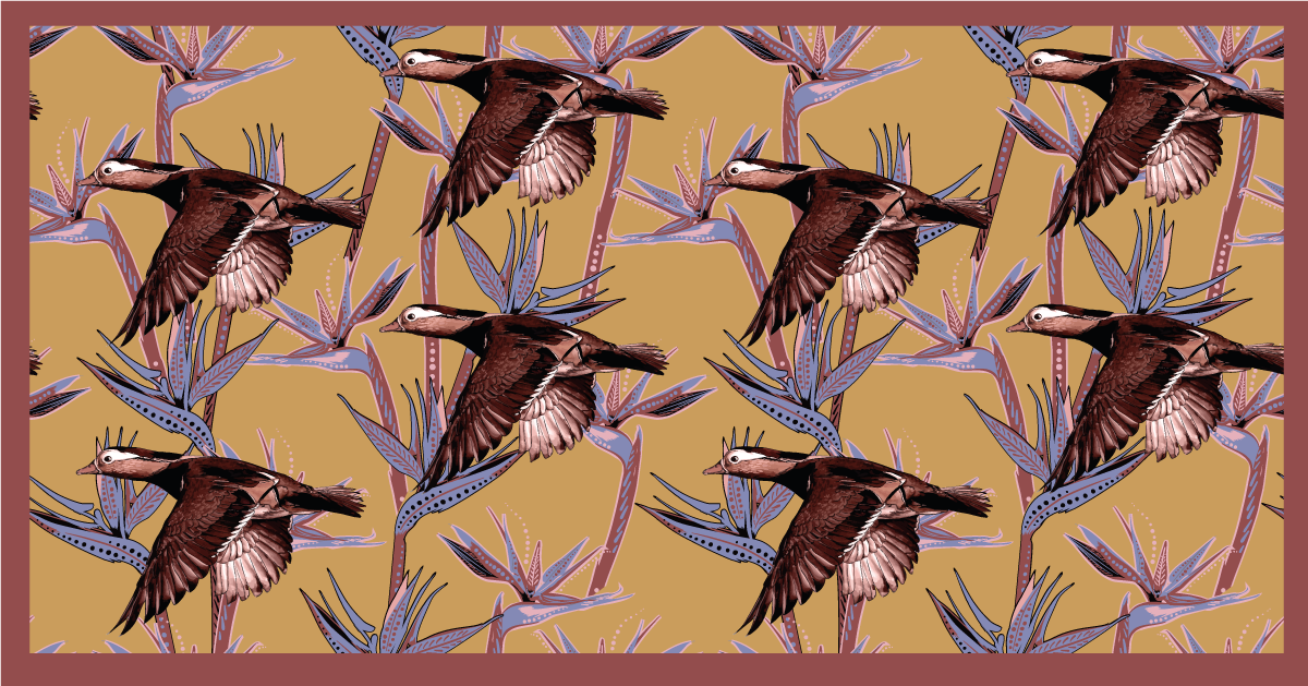 Flying Ducks Pattern animal vinyl rug - TenStickers