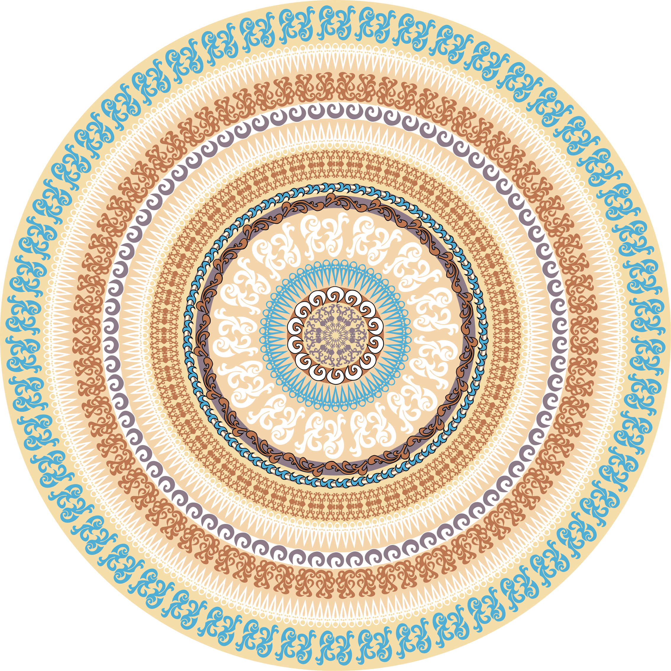 Mandala circle pattern mandala vinyl rug - TenStickers