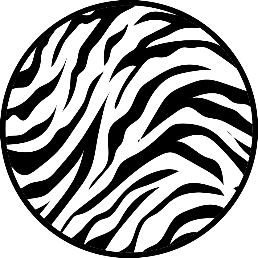 Zebra Stripe Circular Design animal print vinyl rug - TenStickers