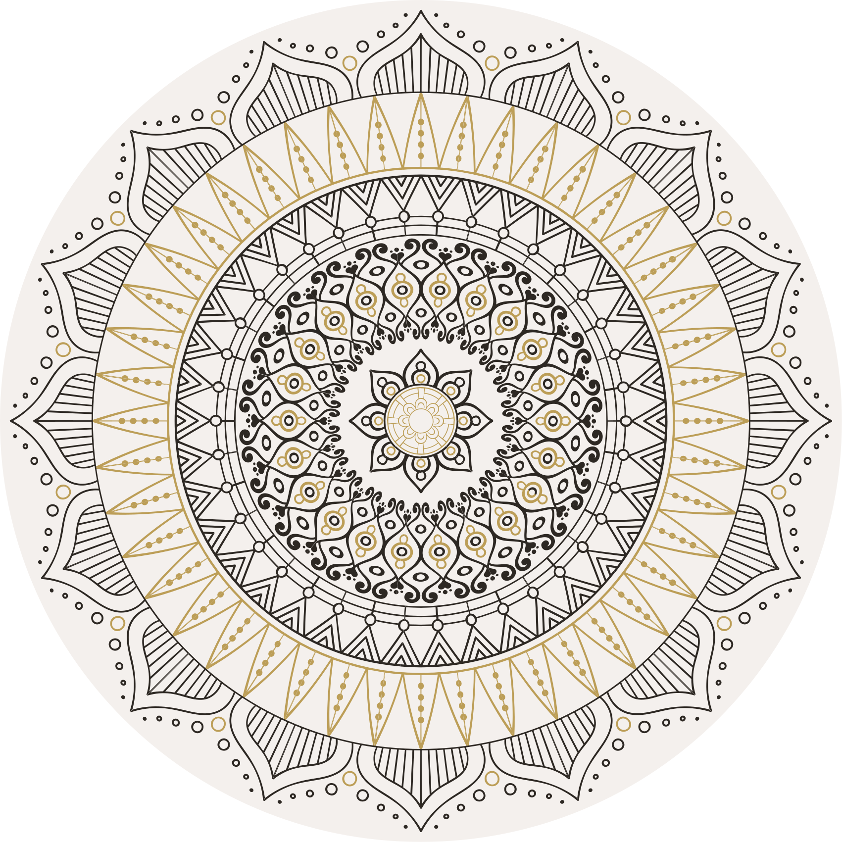 Mandala vinyl rug mandala centerpiece - TenStickers