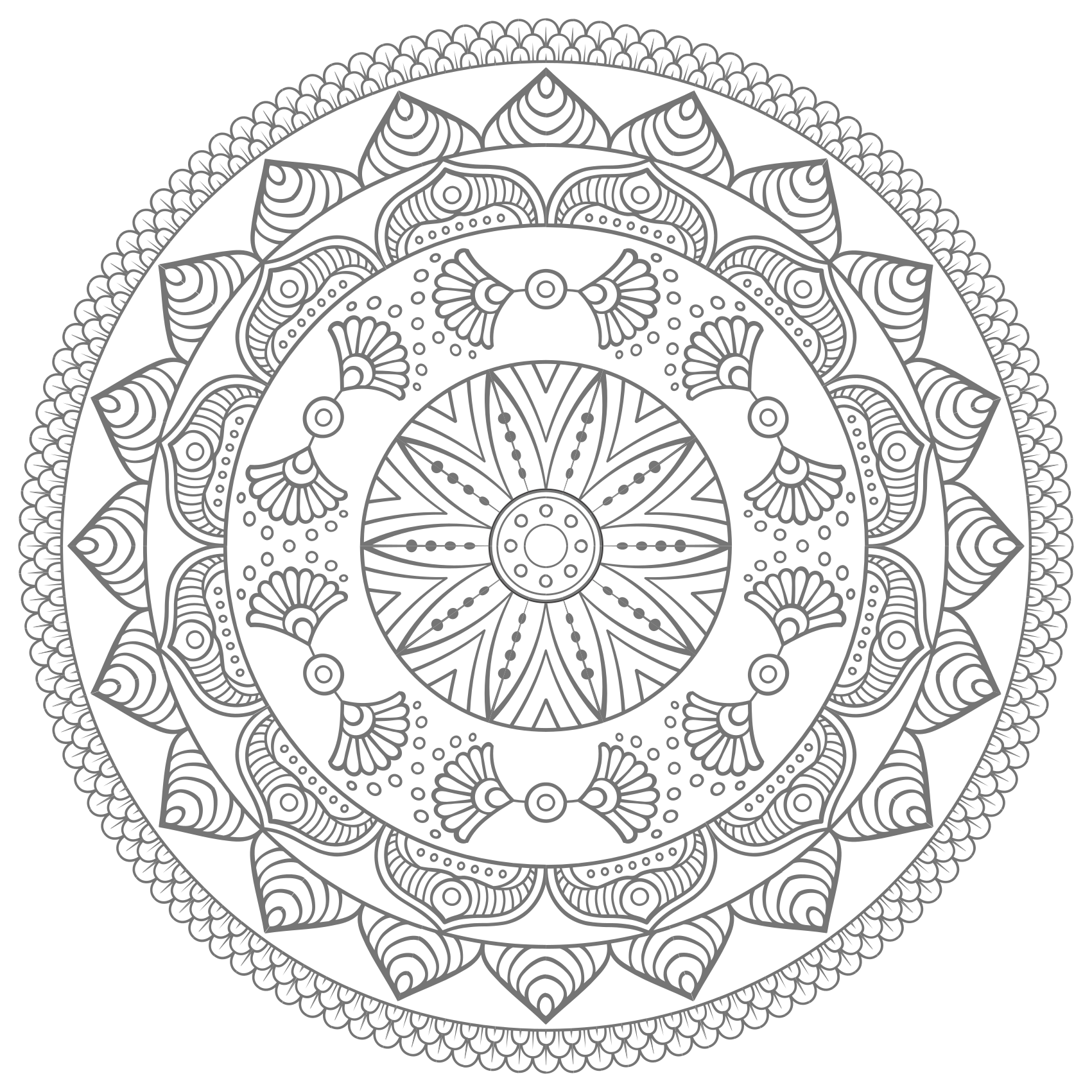 Mandala vinyl rug with circular mandala design - TenStickers