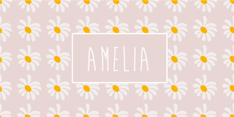 Custom Daisy Pattern personalized vinyl rug - TenStickers
