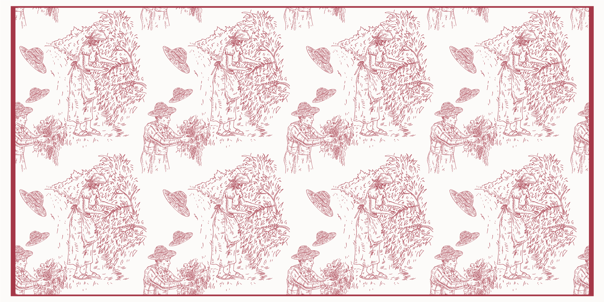 Pastoral Scene Toile Pattern vintage vinyl rug - TenStickers