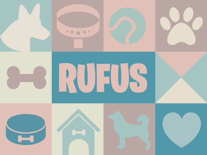 Personalized dog icons vinyl floor rug - TenStickers