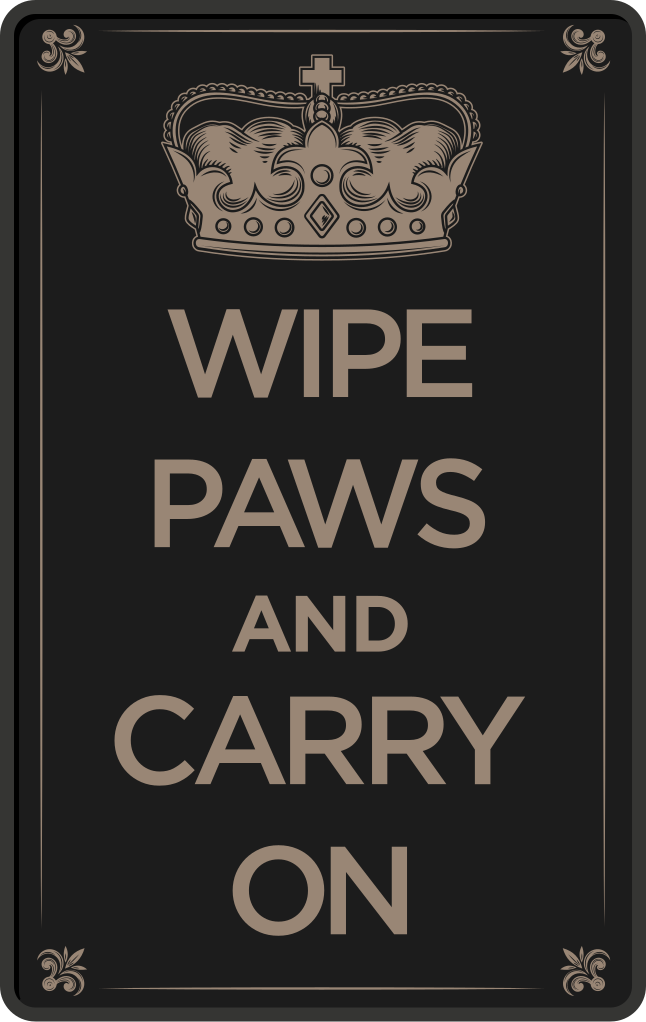 Wipe paws and carry on text custom rug - TenStickers
