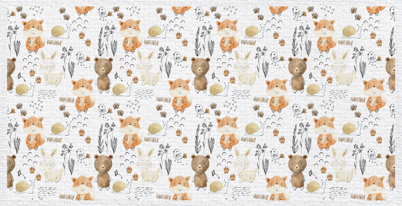 Happy  animal friends kids vinyl rug - TenStickers