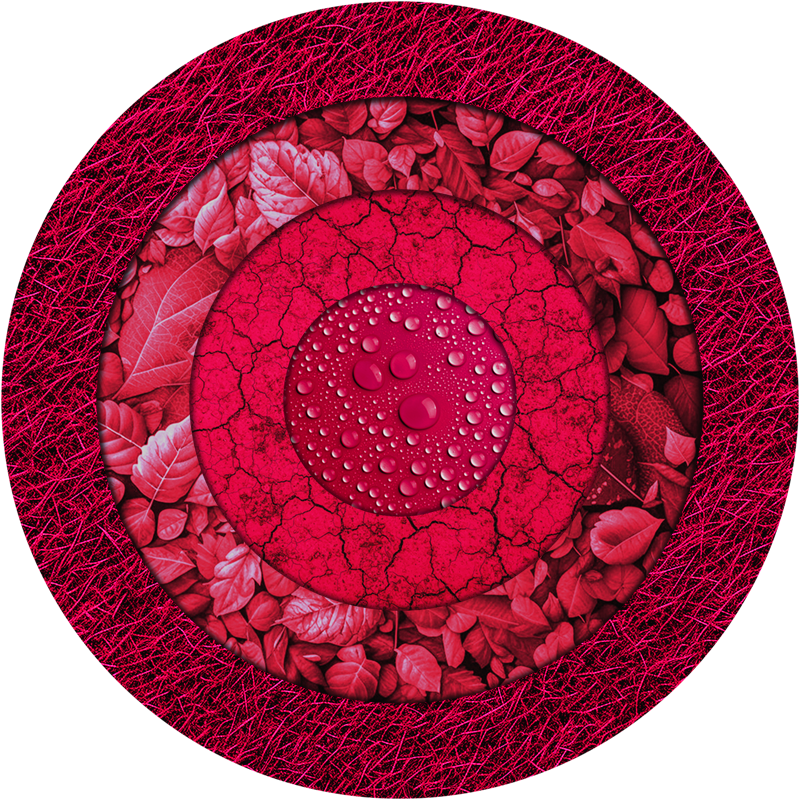 Magenta-textured circles vinyl floor mat - TenStickers
