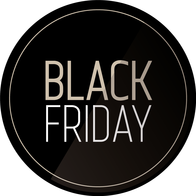 Round Black Friday circular black rug - TenStickers