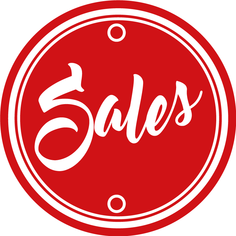 Red circle text sales shop rug - TenStickers