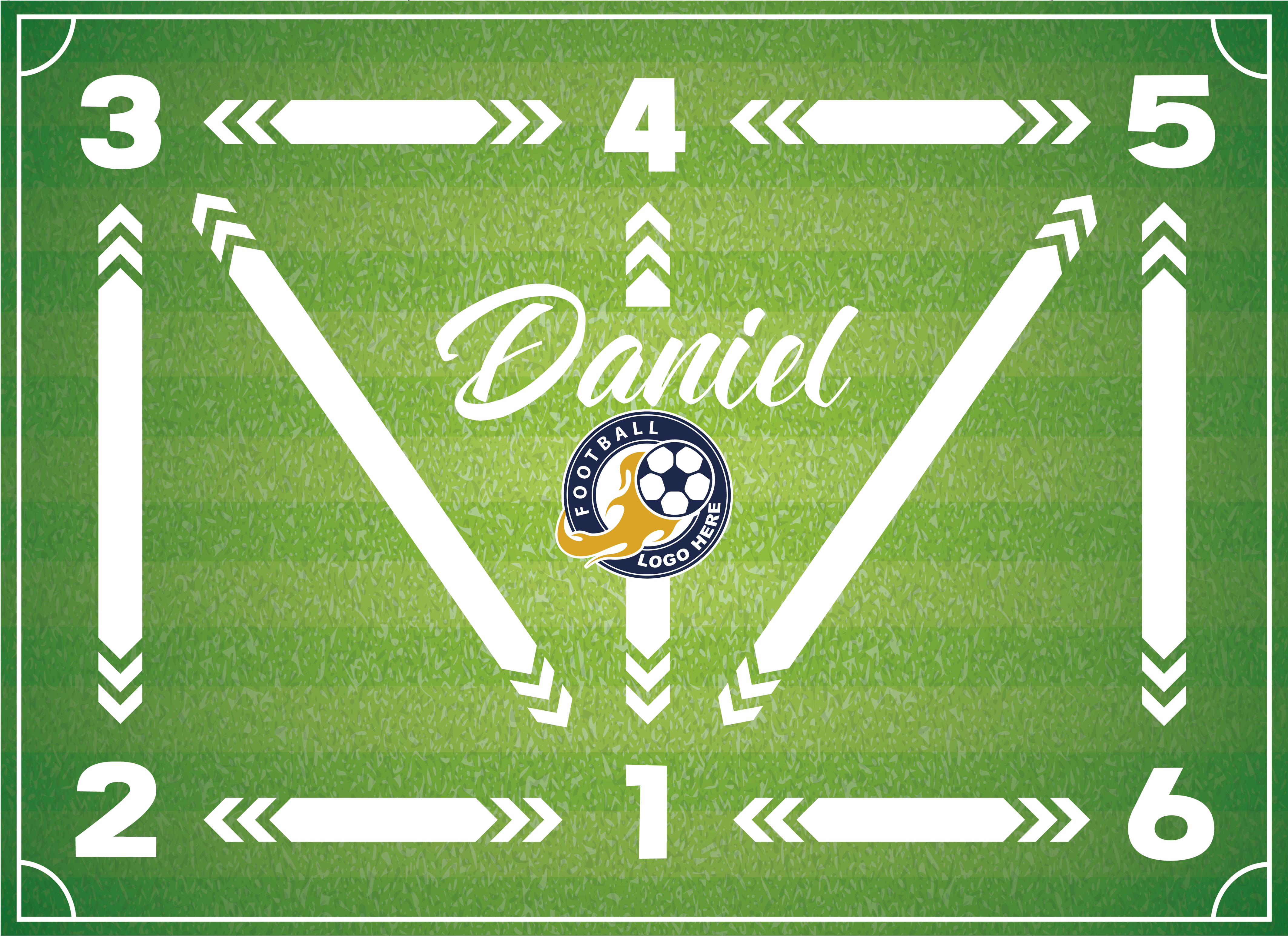 Football field rectangular rug - TenStickers