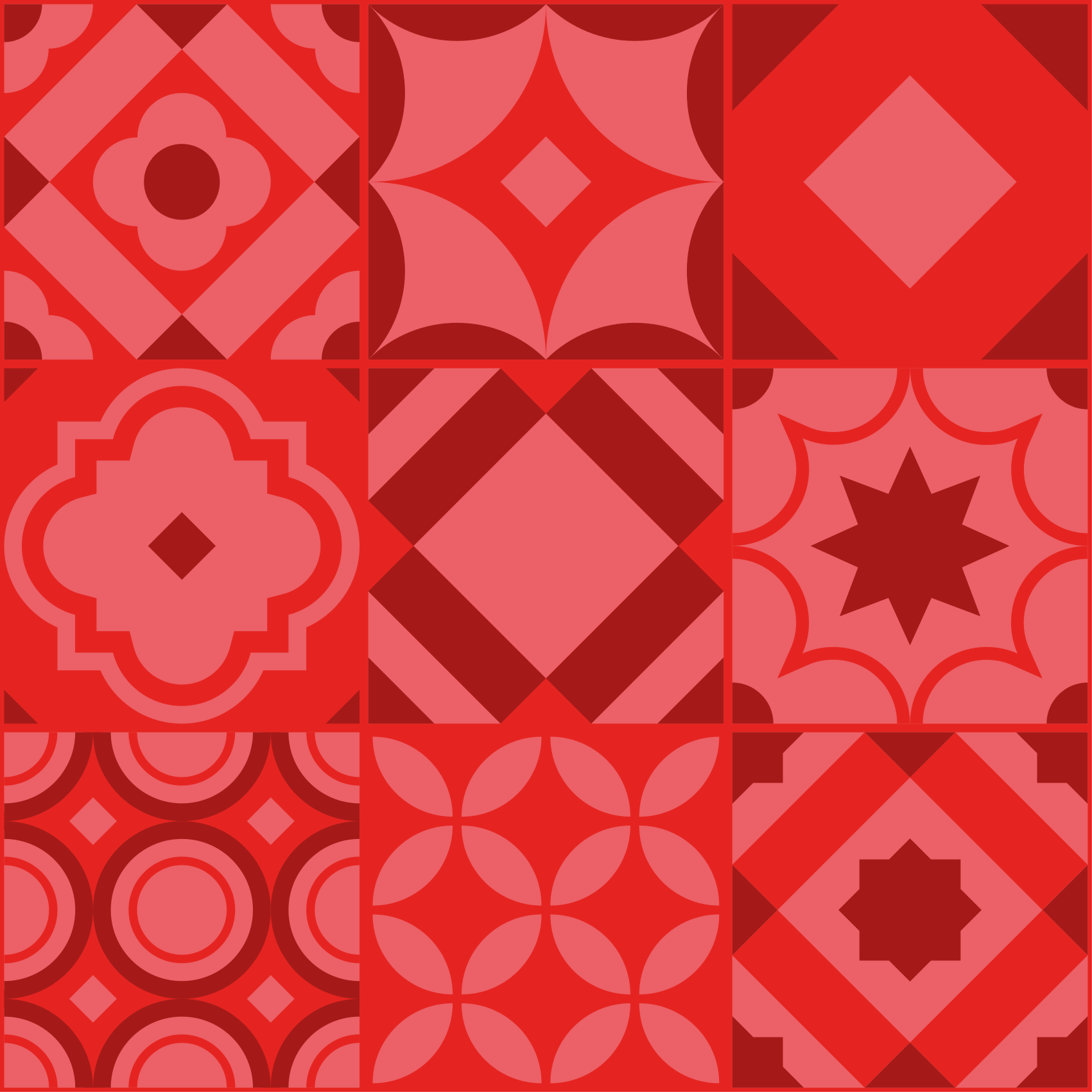 Red tiles  kitchen vinyl mat - TenStickers