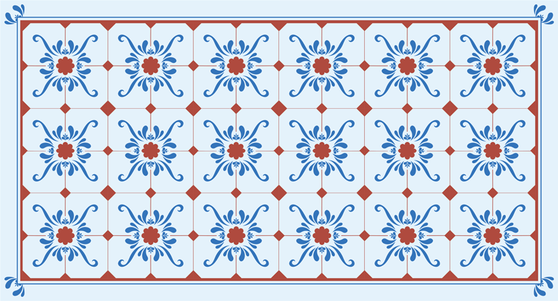 Ornamental Tile tile vinyl rug - TenStickers