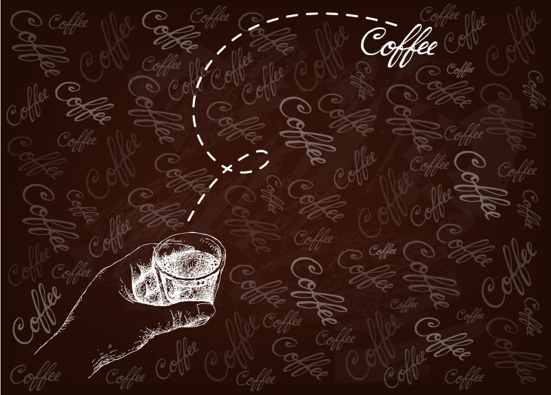 Calligraphic Beverage Motif custom vinyl rug - TenStickers