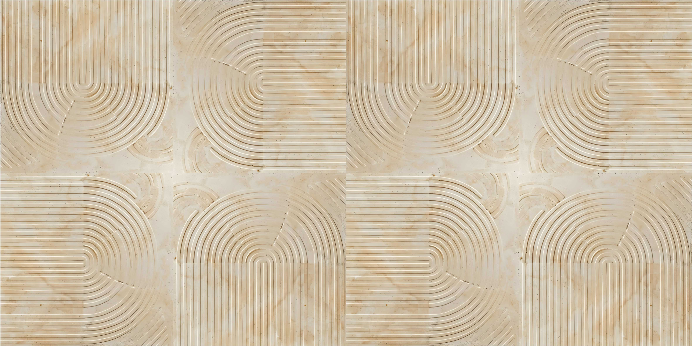 Modern arcs beige vinyl rug - TenStickers