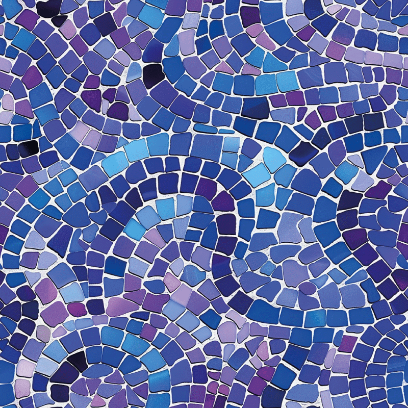 Mosaic effect blue vinyl rug - TenStickers
