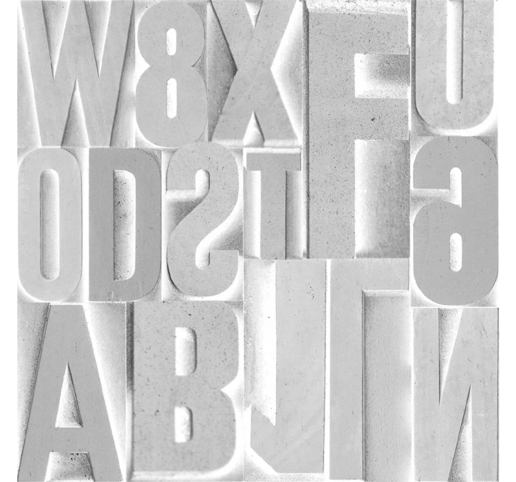 3D grey letters letter wallpaper - TenStickers