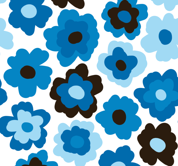 blue poppy flower wallpaper - TenStickers