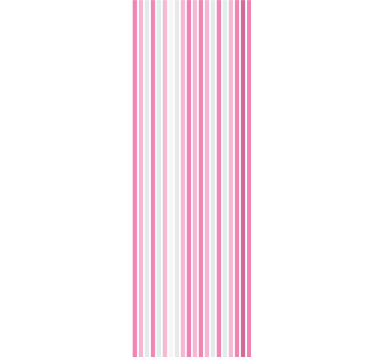 Elegant pink and white motif vertical line wallpaper - TenStickers