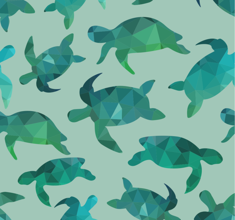 Sea turtles pattern animal wallpaper - TenStickers