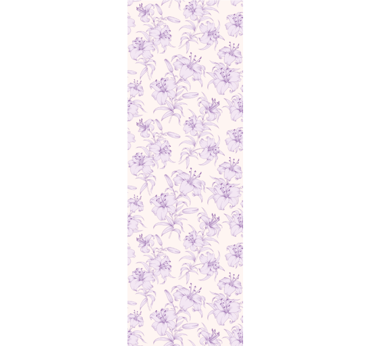 Elegant purple motif flower wallpaper - TenStickers