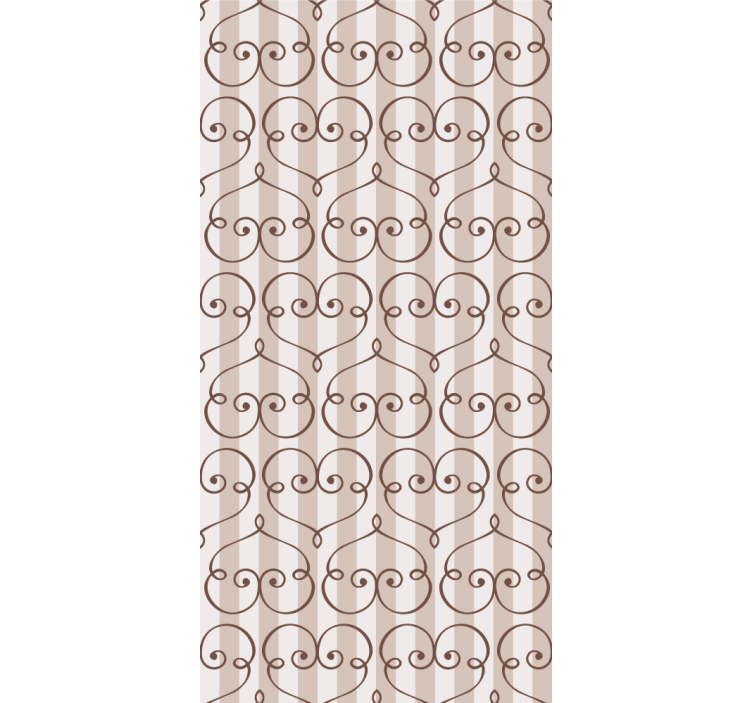 Brown heart design vertical line wallpaper - TenStickers