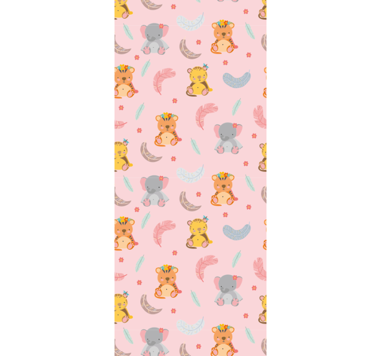 Baby jungle animals nursery wallpaper - TenStickers