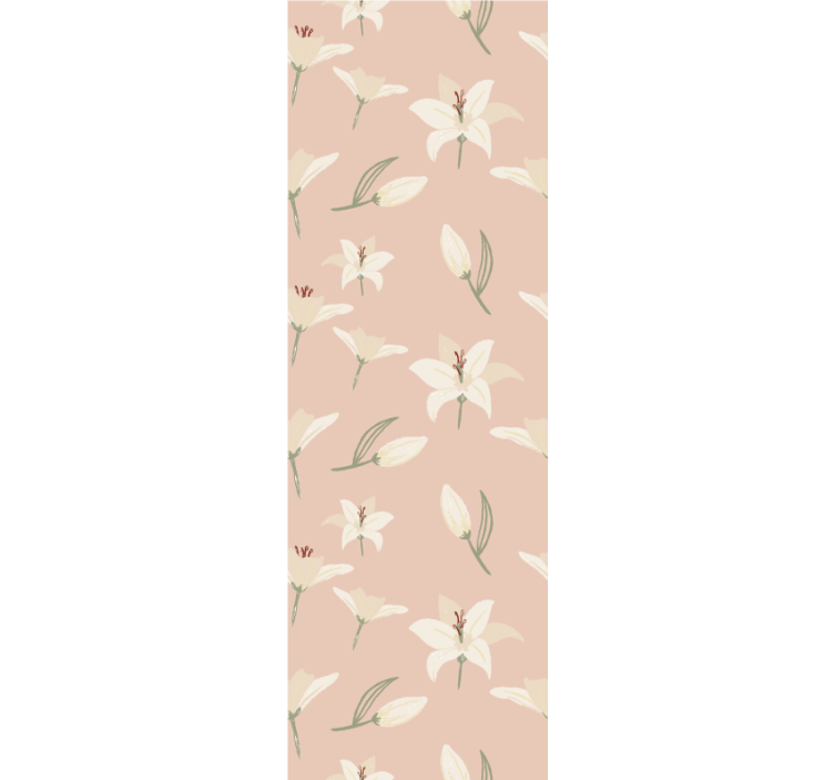 Beige delicate floral motif flower wallpaper - TenStickers