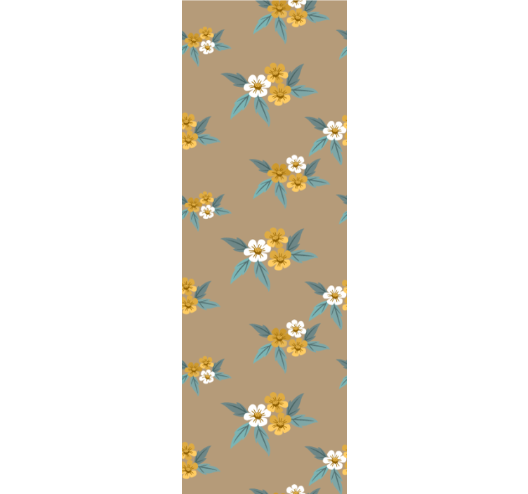 Brown floral motif flower wallpaper - TenStickers