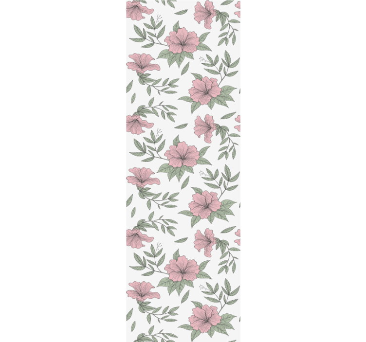 Pink floral motif dining room wallpaper - TenStickers
