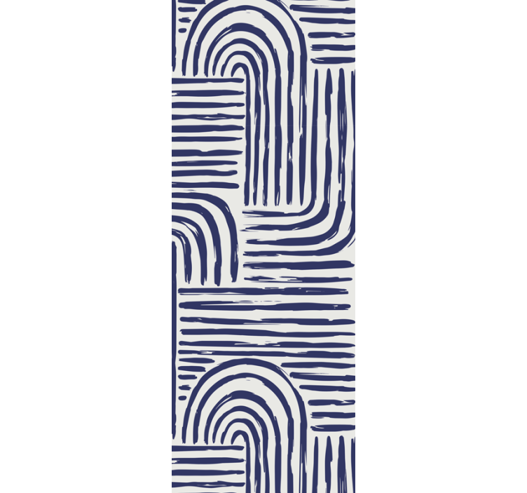Curved Line Design geometric wallpaper - TenStickers